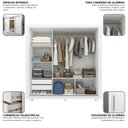Ver imagem 6 de Guarda-Roupa Casal 3 Portas com 2 Gavetas com 1 Porta Espelho com Pés 100% MDF Roma