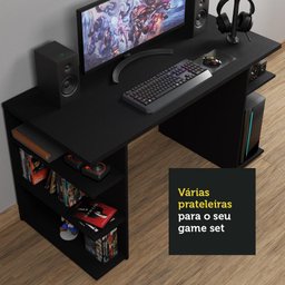 Mesa para Computador Gamer Escrivaninha 9409 Madesa - Preto - 7