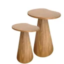 Ver imagem 1 de Conjunto de Duas Mesas Laterais Orgânica Freijó Linn Design Decor Mesa Lateral Orgânica