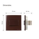 Ver imagem 6 de Interruptor Duplo Simples 70x70 Movel Sleek Marrom Margirius Cor:marrom