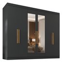 Ver imagem 2 de Guarda-roupa Casal com Espelho 6 Portas 2 Gavetas Paris 