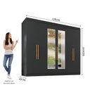 Ver imagem 7 de Guarda-Roupa Casal com Espelho 6 Portas 2 Gavetas Paris Preto