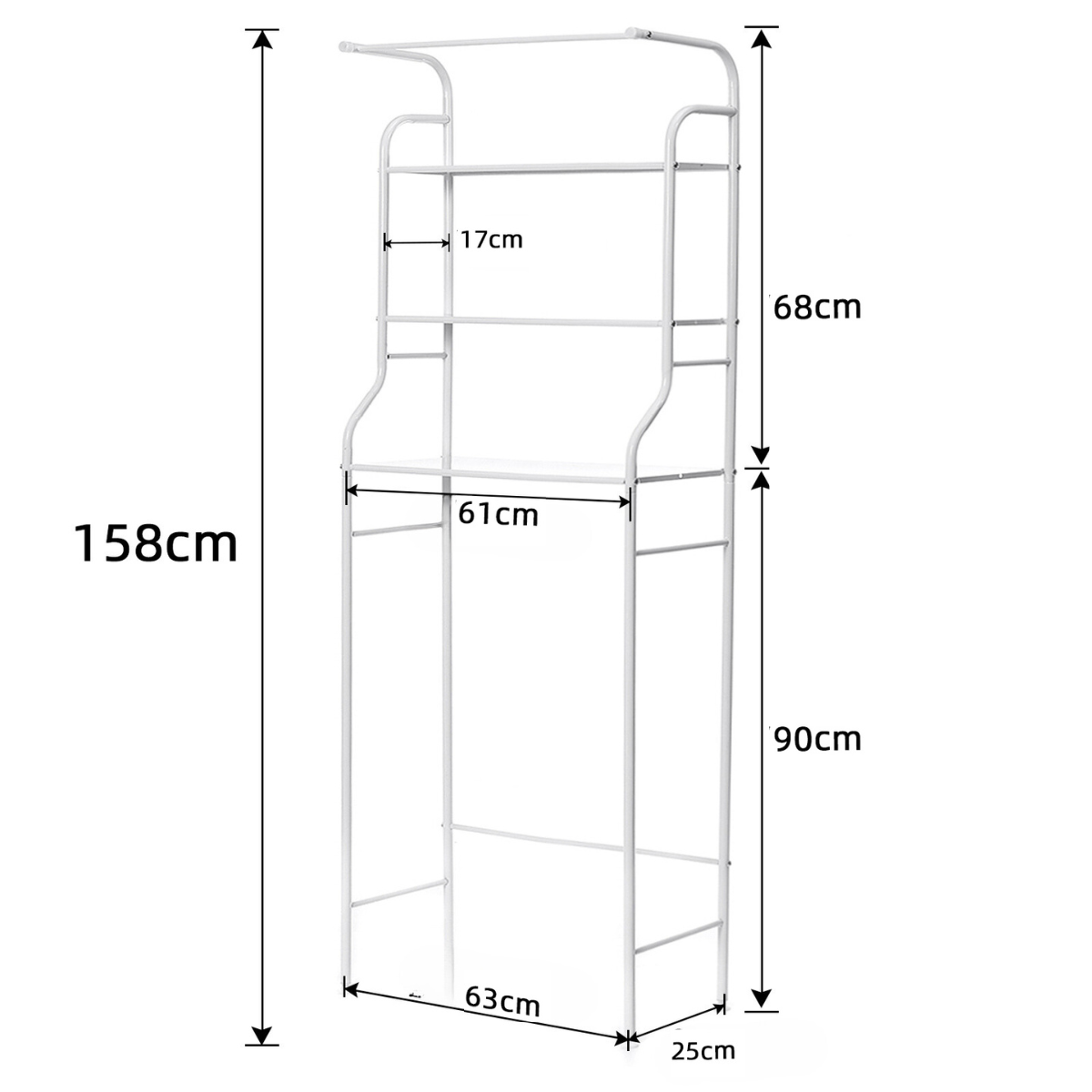 Rack Organizador Lavanderia Maquina de Lavar C/ 3 Prateleira - 7