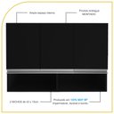 Ver imagem 3 de Armário Aéreo Multiuso 3 Portas com Nicho P/cozinha 100% Mdf Cor:preto