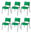 Ver imagem 2 de Cadeira Iso Base Cinza Escola, Escritório Verde Kit 6 Un