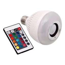 Lampada Musical de Led Bulbo Bluetooth Rgb + Controle Remoto - 1