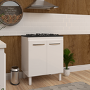 Ver imagem 3 de Balcão Armário de Cozinha para Fogão Cooktop 5 Bocas Fran Mobília Decor Branco