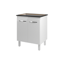 Ver imagem 1 de Balcão Armário de Cozinha para Fogão Cooktop 5 Bocas Fran Mobília Decor Branco