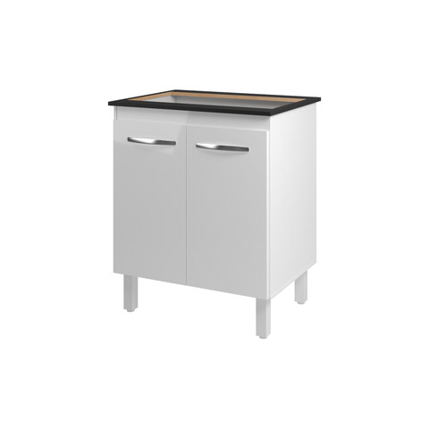 Balcão Armário de Cozinha para Fogão Cooktop 5 Bocas Fran Mobília Decor Branco