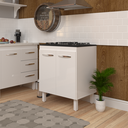 Ver imagem 2 de Balcão Armário de Cozinha para Fogão Cooktop 5 Bocas Fran Mobília Decor Branco
