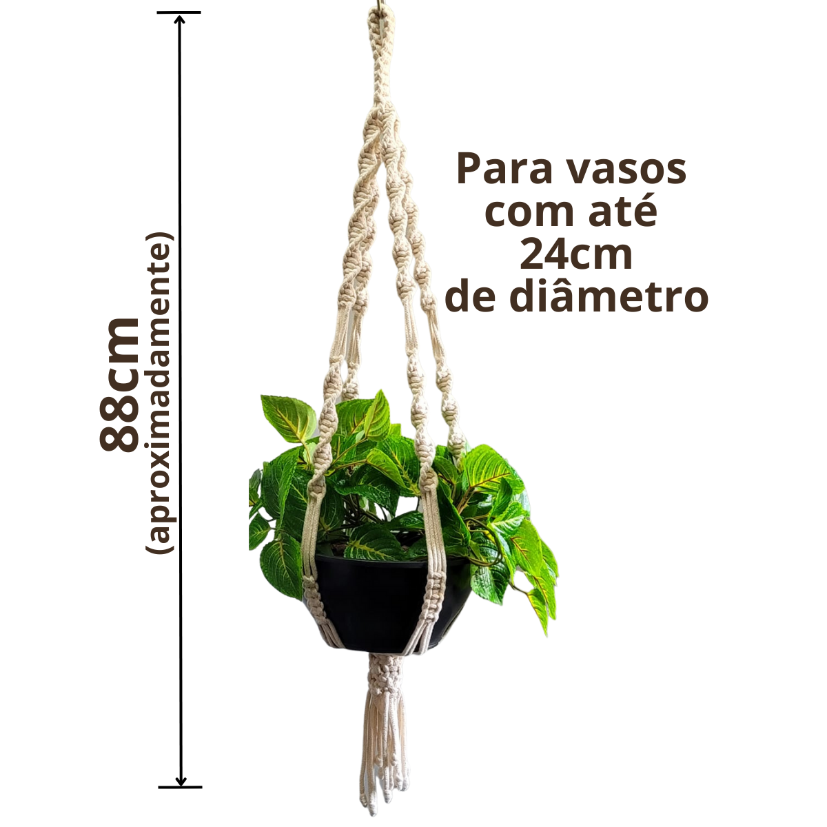 Suporte de Plantas em Macramê - Modelo: DNA-G - 2