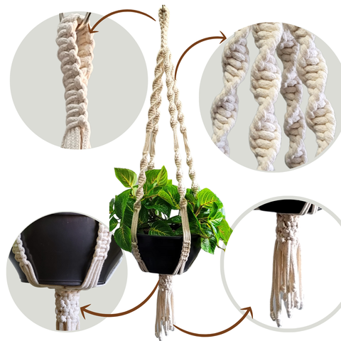 Suporte de Plantas em Macramê - Modelo: DNA-G