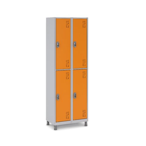 Armário de Aço 4 Portas Grandes Ideal Academia:laranja