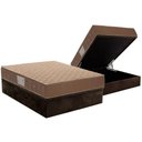 Ver imagem 1 de Cama Box Baú Casal: Colchão Molas Bonnel Ortobom Nanolastic Orthotel + Base Crc Suede Brown (