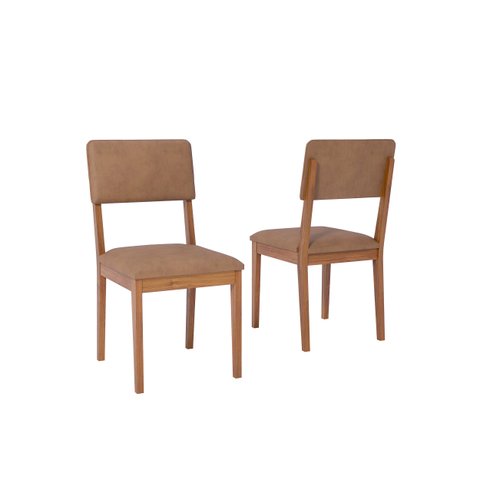 Kit 2 Cadeiras para Sala de Jantar Sabiá Marrom Cinamomo/Kaki