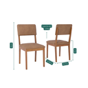Ver imagem 2 de Kit 2 Cadeiras para Sala de Jantar Sabiá Marrom Cinamomo/Kaki