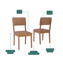 Ver imagem 3 de Kit 2 Cadeiras para Sala de Jantar Sabiá Marrom Cinamomo/Kaki