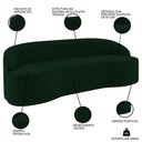 Ver imagem 3 de Sofá 4 Lugares para Sala de Estar Living 260cm Theo D06 Veludo Esmeralda - Mpozenato