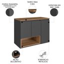 Ver imagem 3 de Gabinete de Banheiro 80cm para Cuba 3 Portas Taos Mel/grafite F10 - Mpozenato