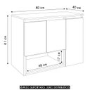 Ver imagem 4 de Gabinete de Banheiro 80cm para Cuba 3 Portas Taos Mel/grafite F10 - Mpozenato
