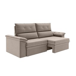 Sofá Nevasca 1,80m Retrátil Reclinável Suede Capuccino Xflex Sofás - 3