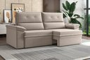 Ver imagem 1 de Sofá Nevasca 1,80m Retrátil e Reclinável Suede Capuccino X-Flex Sofás