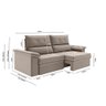 Sofá Nevasca 1,80m Retrátil Reclinável Suede Capuccino Xflex Sofás - 6
