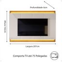 Ver imagem 5 de Painel Grande com Led 2.07 para Tv até 75 Polegadas Decoração Sala Quarto Marrocos - Tauari/off