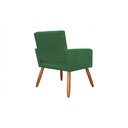 Ver imagem 2 de Poltrona Decorativa Camila Suede Verde Pés Madeira Mz Decor