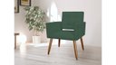 Ver imagem 3 de Poltrona Decorativa Camila Suede Verde Pés Madeira Mz Decor