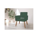 Ver imagem 3 de Poltrona Decorativa Camila Suede Verde Pés Madeira Mz Decor