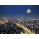 Ver imagem 2 de Papel de Parede Cidade Prédios Noite Lua 3d 6m² Ncd178