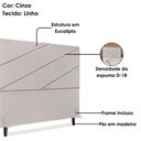 Ver imagem 4 de Cabeceira Queen 160 Cm com Frame Cristal Linho Cinza Artte