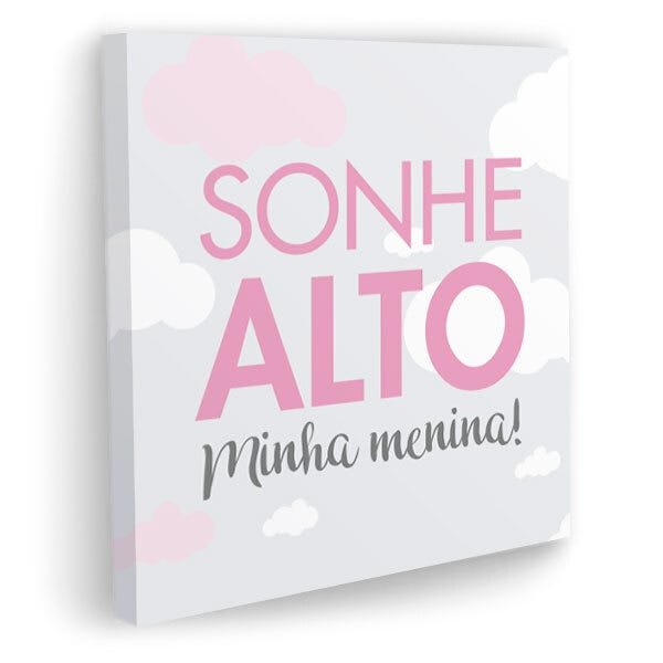 Kit 4 Quadros Sonhe Alto Menina Nuvem Cílios Irmão - 4