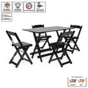 Ver imagem 3 de Conjunto Dobrável 120 X 70 com 4 Cadeiras Cor Preto Móveis Britz