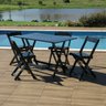 Conjunto Dobrável 120 X 70 com 4 Cadeiras Cor Preto Móveis Britz - 2