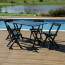 Ver imagem 2 de Conjunto Dobrável 120 X 70 com 4 Cadeiras Cor Preto Móveis Britz