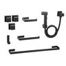 Kit de Acessórios para Banheiro Quadrado Preto Completo Luxo - 1