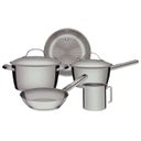 Ver imagem 1 de Jogo Panelas Tramontina Allegra Aço Inox Fundo Triplo 5pçs:aço Inox
