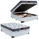 Ver imagem 1 de Cama Box Baú Casal + Colchão Ortopédico Resistente Pró D28 Prime Colchões 60x138x188 Cor:branco