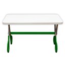 Ver imagem 6 de Kit 2 Cadeiras Mesa Infantil Tesoura Verde Tampo Branco Retangular Base Temática para Estudos e Dese