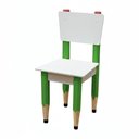 Ver imagem 7 de Kit 2 Cadeiras Mesa Infantil Tesoura Verde Tampo Branco Retangular Base Temática para Estudos e Dese