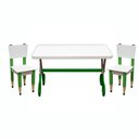Ver mais imagens de Kit 2 Cadeiras Mesa Infantil Tesoura Verde Tampo Branco Retangular Base Temática para Estudos e Dese