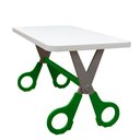 Ver imagem 4 de Kit 2 Cadeiras Mesa Infantil Tesoura Verde Tampo Branco Retangular Base Temática para Estudos e Dese