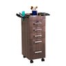 Carrinho Auxiliar de Salão de Beleza 4 Gavetas Cabelereiro Monique Com Gavetão Marrom Madeira - 5