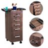 Carrinho Auxiliar de Salão de Beleza 4 Gavetas Cabelereiro Monique Com Gavetão Marrom Madeira - 1