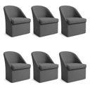 Ver imagem 1 de Kit 6 Poltronas Decorativa Malli Veludo - Pallazio Cor:Grafite