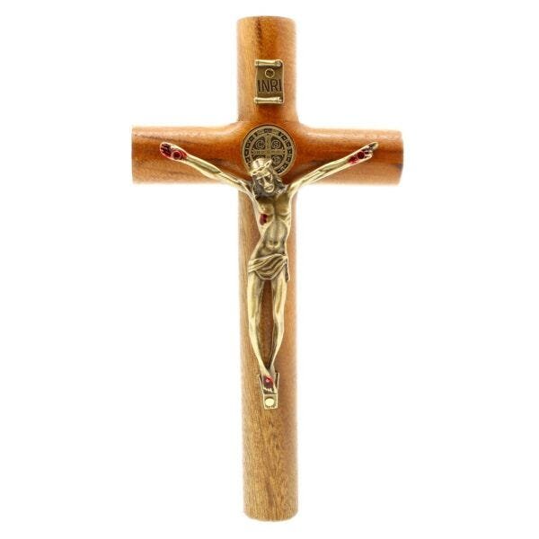 Crucifixo com Medalha de São Bento - 17 cm Parede
