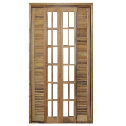 Porta Balcão de Correr de Madeira Itaúba Veneziana Reto Bat.14 Cm - 2.15 (a) X 1.90 (l)