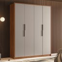 Ver imagem 1 de Guarda Roupa Attore 4 Portas 190m com Cabideiro - Nogueira Touch/ Nude Prime Tx Demóbile